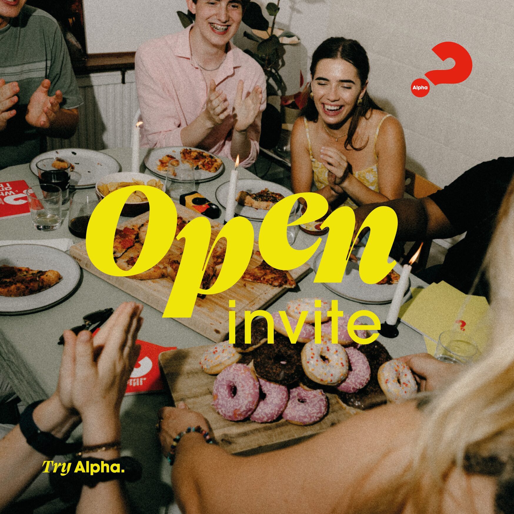 Alpha square invitation card - Open invite 148x148 p1